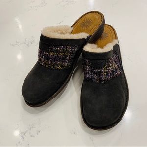 UGG Black & Multicolored Knit Loafer Slippers